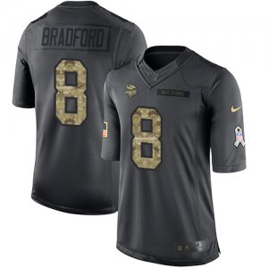 Jerseys Factory Cheap Nike Vikings #8 Sam Bradford Black Men's S