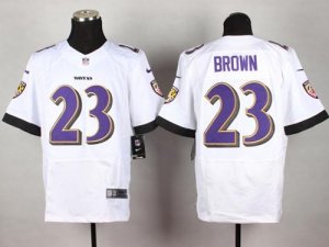 Jerseys Factory Cheap Nike Ravens #23 Chykie Brown White Men's S
