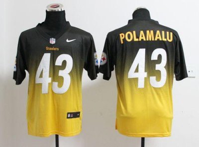 Jerseys Factory Cheap Nike Steelers #43 Troy Polamalu Black/Gold