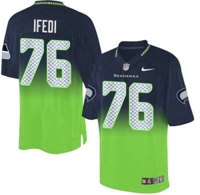Jerseys Factory Cheap Nike Seahawks #76 Germain Ifedi Steel Blue