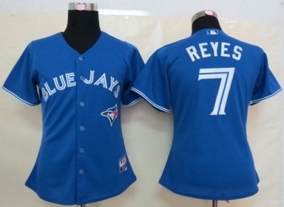 Jerseys Factory Cheap Blue Jays #7 Jose Reyes Blue Women's Fashi