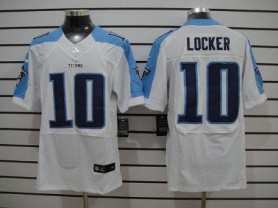 Jerseys Factory Cheap Nike Titans #10 Jake Locker White Men's Em