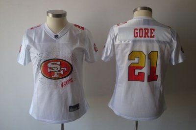 Jerseys Factory Cheap 49ers #21 Frank Gore White 2011 Women's Fe