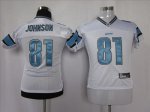 Jerseys Factory Cheap Lions #81 Calvin Johnson White Embroidered