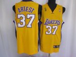 Jerseys Factory Cheap Lakers #37 Ron Artest Embroidered Yellow C