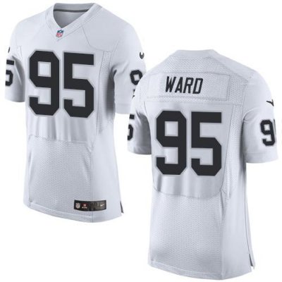 Jerseys Factory Cheap Nike Raiders #95 Jihad Ward White Men's St