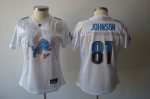 Jerseys Factory Cheap Lions #81 Calvin Johnson White 2011 Women'