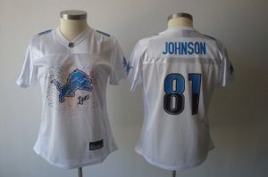 Jerseys Factory Cheap Lions #81 Calvin Johnson White 2011 Women'