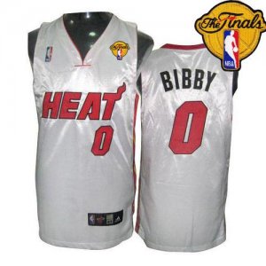 Jerseys Factory Cheap Heat Finals Patch #0 Mike Bibby White Embr