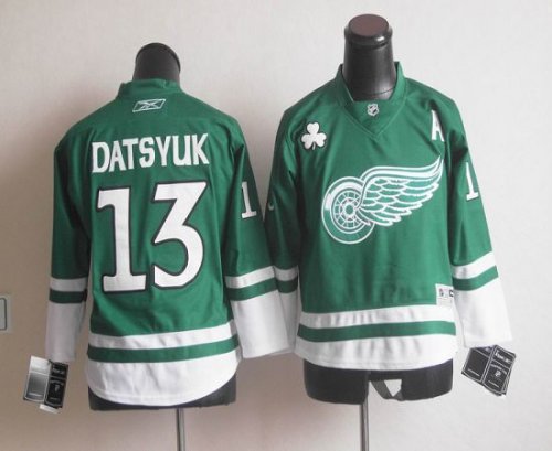 Jerseys Factory Cheap Red Wings St Patty's Day #13 Pavel Datsyuk
