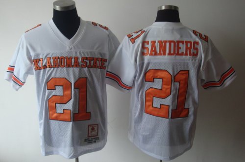 Jerseys Factory Cheap Cowboys #21 Barry Sanders White Throwback