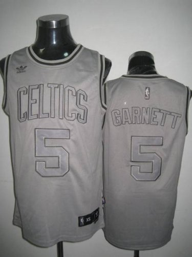 Jerseys Factory Cheap Celtics #5 Kevin Garnett Embroidered Grey