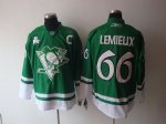 Jerseys Factory Cheap Penguins #66 Mario Lemieux Embroidered Gre