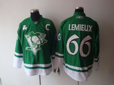 Jerseys Factory Cheap Penguins #66 Mario Lemieux Embroidered Gre