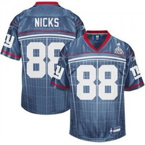Jerseys Factory Cheap Giants #88 Hakeem Nicks Grey Super Bowl XL