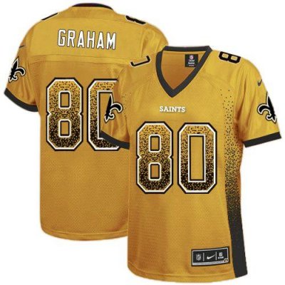 Jerseys Factory Cheap Nike Saints #80 Jimmy Graham Gold Women's