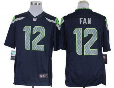 Jerseys Factory Cheap Nike Seahawks #12 Fan Steel Blue Team Colo