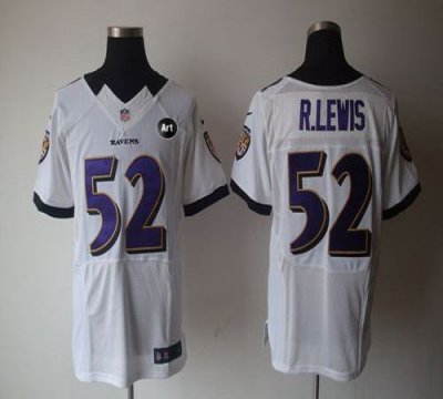 Jerseys Factory Cheap Nike Ravens #52 Ray Lewis White With Art P