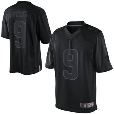 Jerseys Factory Cheap Nike Saints #9 Drew Brees Black Men's Embr
