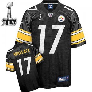 Jerseys Factory Cheap Steelers #17 Mike Wallace Black Super Bowl