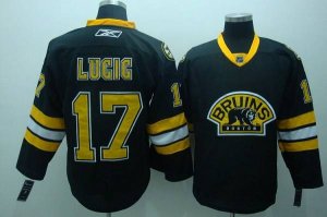 Jerseys Factory Cheap Bruins#17 Milan Lucic Embroidered Black Th