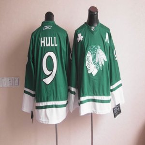 Jerseys Factory Cheap Blackhawks St Patty's Day #9 Bobby Hull Gr