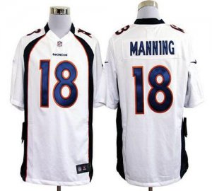 Jerseys Factory Cheap Nike Broncos #18 Peyton Manning White Men'