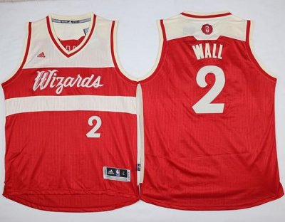 Jerseys Factory Cheap Wizards #2 John Wall Red 2015-2016 Christm