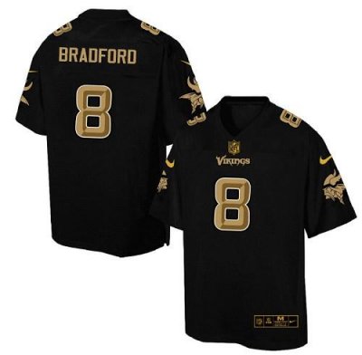 Jerseys Factory Cheap Nike Vikings #8 Sam Bradford Black Men's S