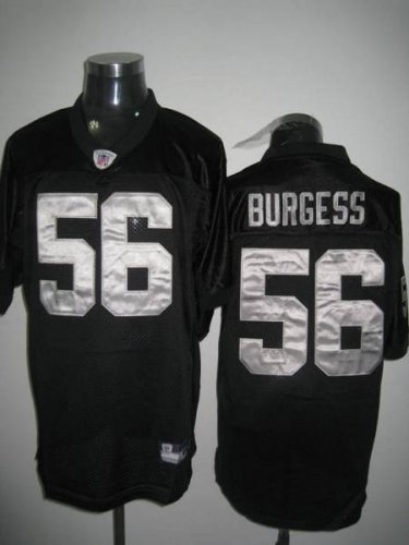 Jerseys Factory Cheap Raiders Derrick Burgess #56 Stitched Black