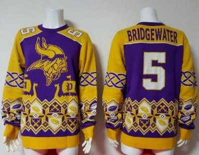 Jerseys Factory Cheap Nike Vikings #5 Teddy Bridgewater Purple/Y