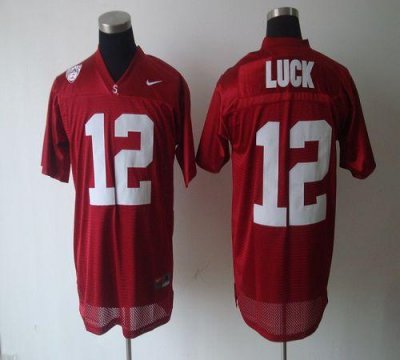 Jerseys Factory Cheap Cardinal #12 Andrew Luck Red Embroidered Y