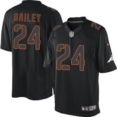 Jerseys Factory Cheap Nike Broncos #24 Champ Bailey Black Men's