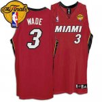 Jerseys Factory Cheap Heat Finals Patch #3 Dwyane Wade Red Stitc