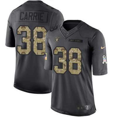 Jerseys Factory Cheap Nike Raiders #38 T.J. Carrie Black Men's S