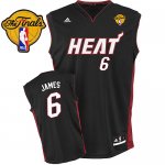 Jerseys Factory Cheap Heat Finals Patch #6 LeBron James Black Em