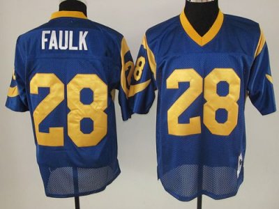 Jerseys Factory Cheap Mitchell and Ness Rams #28 Marshall Faulk