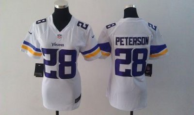 Jerseys Factory Cheap Nike Vikings #28 Adrian Peterson White Wom