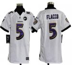 Jerseys Factory Cheap Nike Ravens #5 Joe Flacco White With Art P