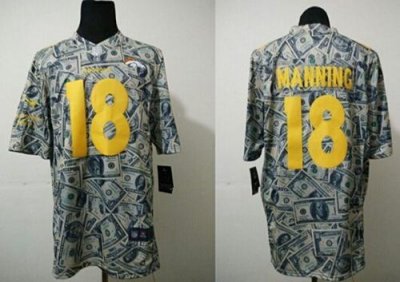 Jerseys Factory Cheap Nike Broncos #18 Peyton Manning Dollar Fas