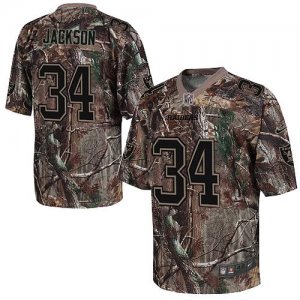 Jerseys Factory Cheap Nike Raiders #34 Bo Jackson Camo Men's Sti