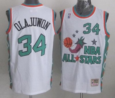 Jerseys Factory Cheap Mitchell And Ness Rockets #34 Hakeem Olaju