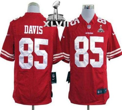 Jerseys Factory Cheap Nike 49ers #85 Vernon Davis Red Team Color