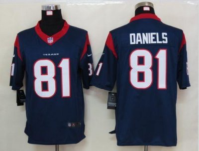 Jerseys Factory Cheap Nike Texans #81 Owen Daniels Navy Blue Tea