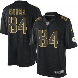 Jerseys Factory Cheap Nike Steelers #84 Antonio Brown Black Men'