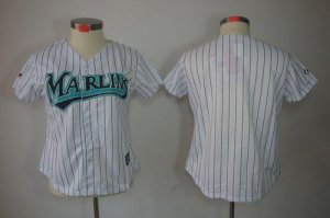 Jerseys Factory Cheap Marlins Blank White Women's Fashion Embroi