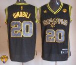 Jerseys Factory Cheap Spurs #20 Manu Ginobili Black Electricity