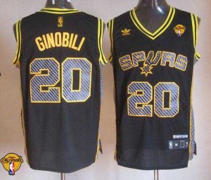 Jerseys Factory Cheap Spurs #20 Manu Ginobili Black Electricity