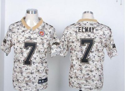 Jerseys Factory Cheap Nike Broncos #7 John Elway Camo USMC Men's