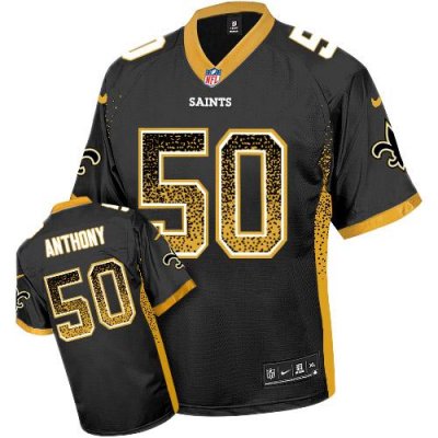 Jerseys Factory Cheap Nike Saints #50 Stephone Anthony Black Tea